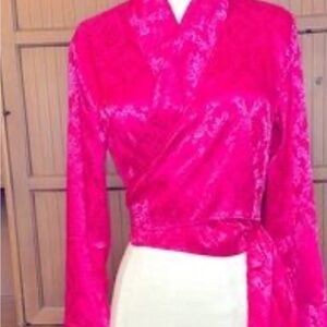 Misguided Elegant Pink Wrap Top size 2